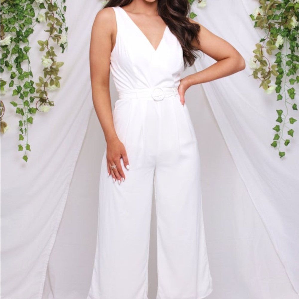 White jumpsuit perfect for brides!